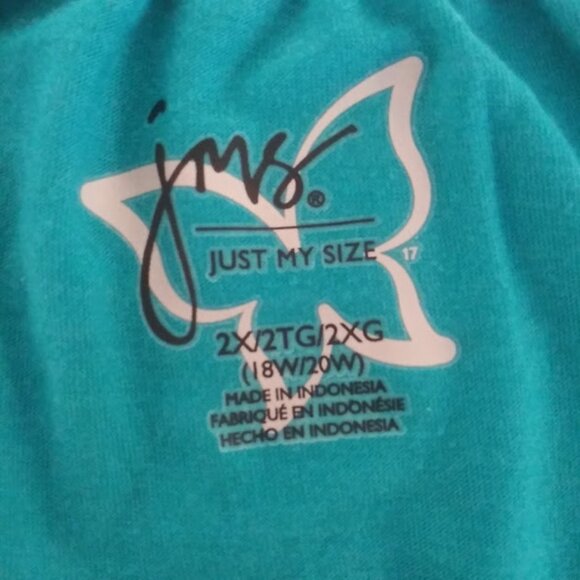 Just My size Women's size 2XL eco teal chiffon trim tunic top - Picture 10 of 13